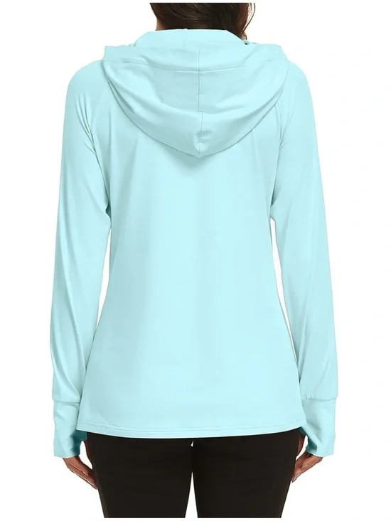 SESE CODE Aqua Light Blue Zip Up Hoodie Lightweight Eye Mask XL - Picture 4 of 11